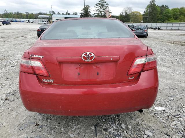 4T1BE46K27U089319 - 2007 TOYOTA CAMRY CE RED photo 6