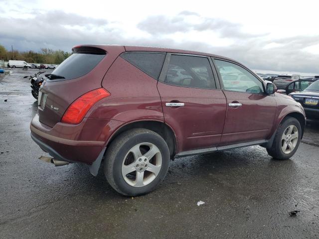 JN8AZ08W75W443239 - 2005 NISSAN MURANO SL MAROON photo 3