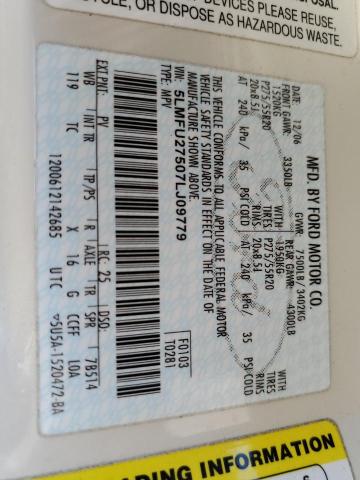 5LMFU27507LJ09779 - 2007 LINCOLN NAVIGATOR თეთრი ფოტო 14