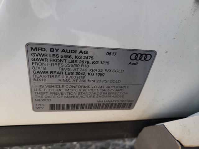 WA1ANAFY3J2021093 - 2018 AUDI Q5 PREMIUM WHITE photo 13