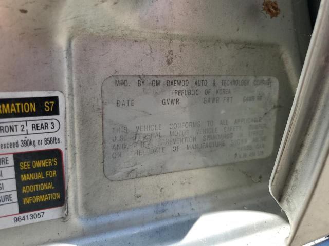 KL1TD52645B307531 - 2005 CHEVROLET AVEO BASE SILVER photo 12