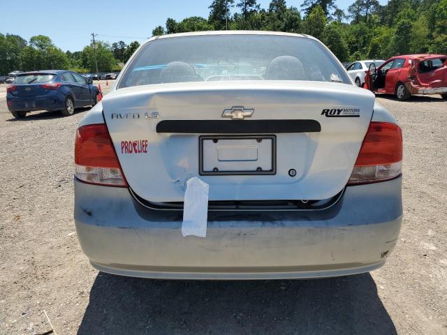 KL1TD52645B307531 - 2005 CHEVROLET AVEO BASE SILVER photo 6