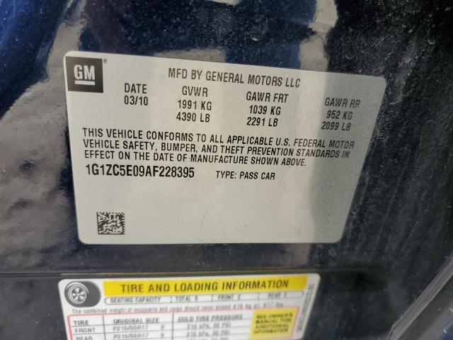 1G1ZC5E09AF228395 - 2010 CHEVROLET MALIBU 1LT BLUE photo 12