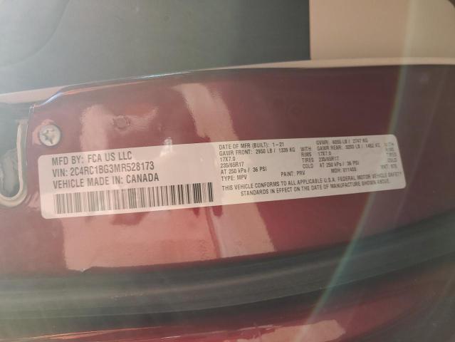 2C4RC1BG3MR528173 - 2021 CHRYSLER PACIFICA TOURING L RED photo 13