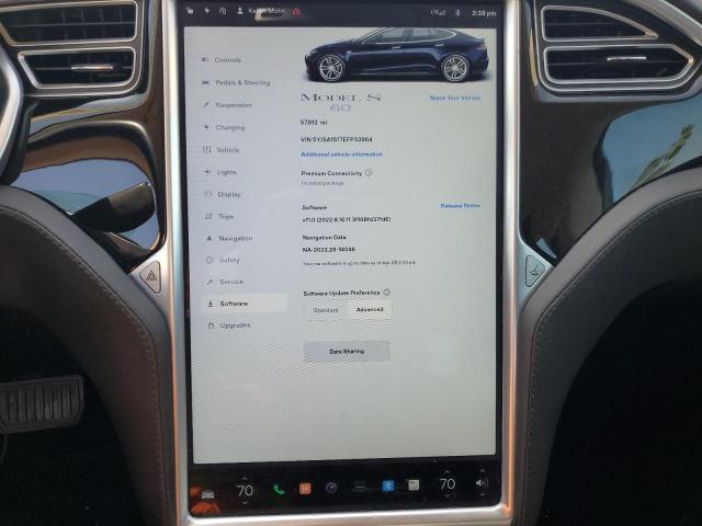 5YJSA1S17EFP33964 - 2014 TESLA MODEL S Կապույտ լուսանկար 9