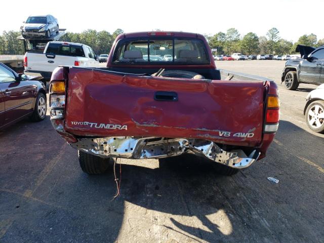 5TBBT4411YS071557 - 2000 TOYOTA TUNDRA ACCESS CAB RED photo 6