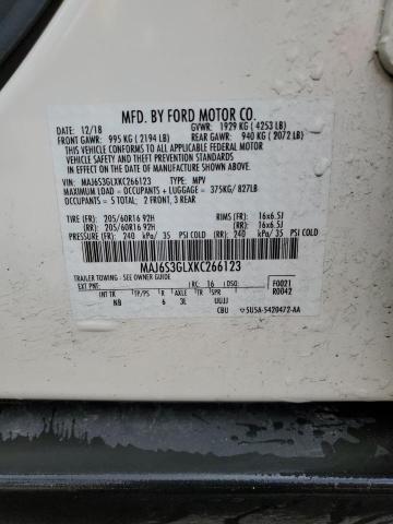 MAJ6S3GLXKC266123 - 2019 FORD ECOSPORT SE 白色 照片 13