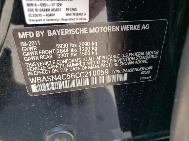 WBASN4C56CC210059 - 2012 BMW 550 IGT BLACK photo 13