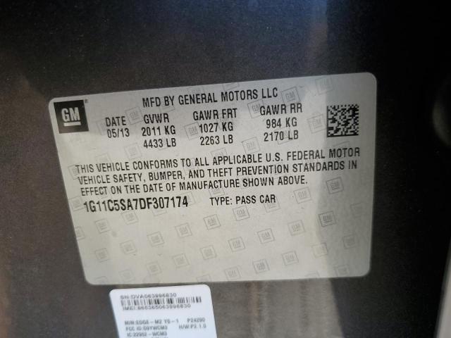 1G11C5SA7DF307174 - 2013 CHEVROLET MALIBU 1LT GRAY photo 12