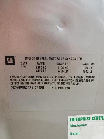 2G2WP552181129186 - 2008 PONTIAC GRAND PRIX 银色 照片 12