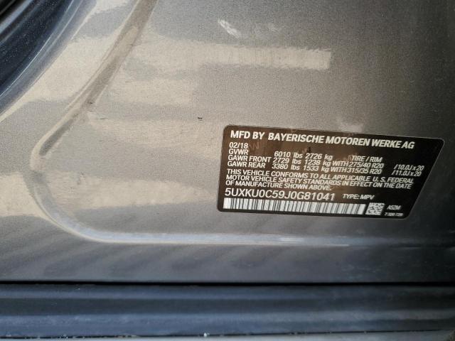 5UXKU0C59J0G81041 - 2018 BMW X6 SDRIVE35I SILVER photo 12