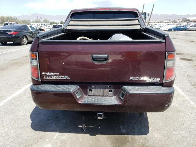 2HJYK16287H522856 - 2007 HONDA RIDGELINE RT BURGUNDY photo 6