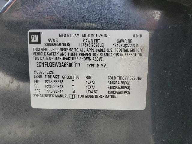 2CNFLGEW9A6300017 - 2010 CHEVROLET EQUINOX LTZ CHARCOAL photo 12