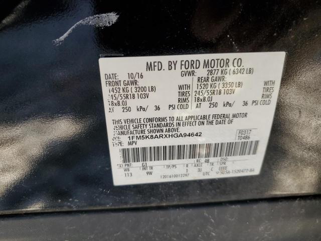 1FM5K8ARXHGA94642 - 2017 FORD EXPLORER POLICE INTERCEPTOR أسود صورة 13