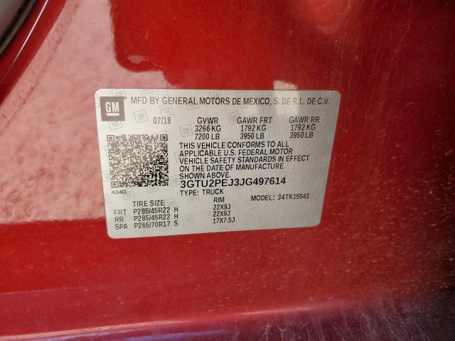 3GTU2PEJ3JG497614 - 2018 GMC SIERRA K1500 DENALI RED photo 12