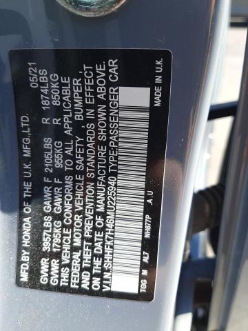 SHHFK7H46MU225940 - 2021 HONDA CIVIC SPORT 灰色 照片 13