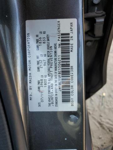 JM1BL1VF8C1506211 - 2012 MAZDA 3 I GRAY photo 12