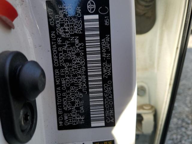 JTDKARFP6H3019113 - 2017 TOYOTA PRIUS PRIM 白色 照片 12