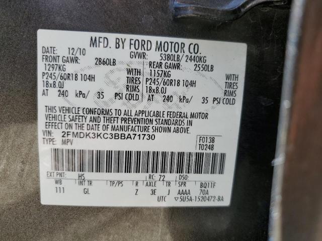 2FMDK3KC3BBA71730 - 2011 FORD EDGE LIMITED BROWN photo 14