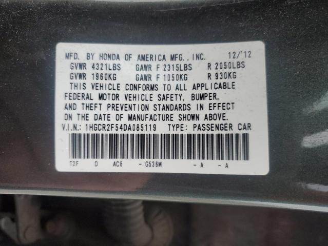 1HGCR2F54DA085119 - 2013 HONDA ACCORD SPORT GRAY photo 12