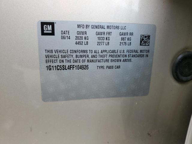 1G11C5SL4FF104926 - 2015 CHEVROLET MALIBU 1LT 白色 照片 12