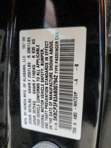 5KBCP3F83AB007942 - 2010 HONDA ACCORD EXL BLACK photo 12