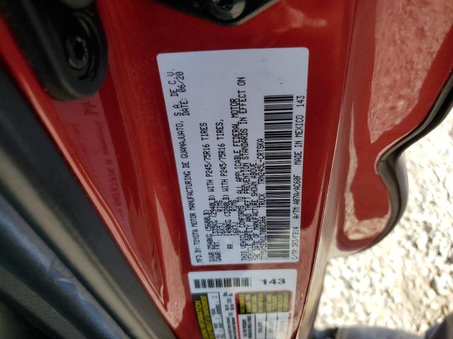 3TYSX5EN1LT002366 - 2020 TOYOTA TACOMA ACCESS CAB ბურგუნდია ფოტო 12