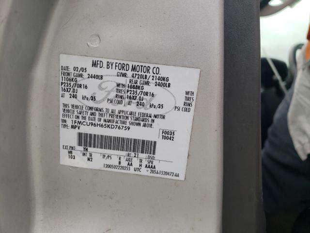 1FMCU96H65KD76759 - 2005 FORD ESCAPE HEV SILVER photo 13