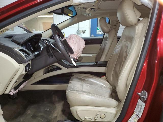 3LN6L2GK6ER830554 - 2014 LINCOLN MKZ RED photo 7