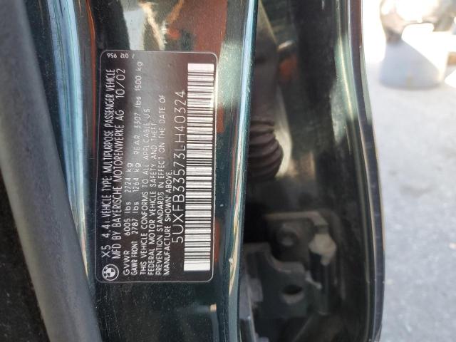 5UXFB33573LH40324 - 2003 BMW X5 4.4I GREEN photo 12