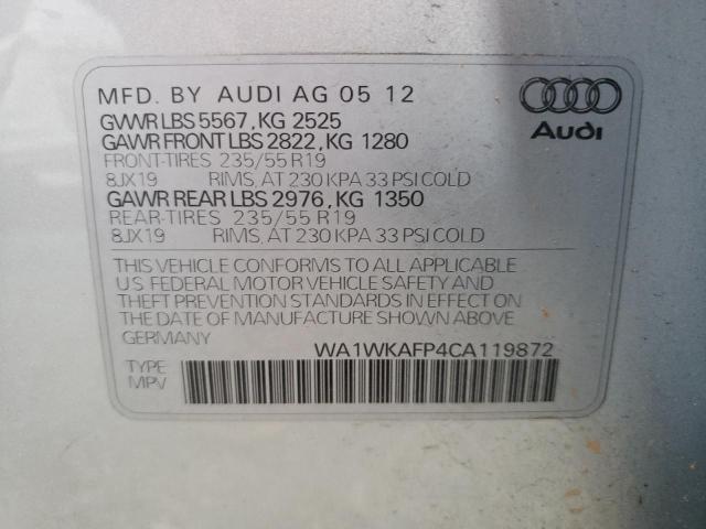 WA1WKAFP4CA119872 - 2012 AUDI Q5 PRESTIGE 银色 照片 13