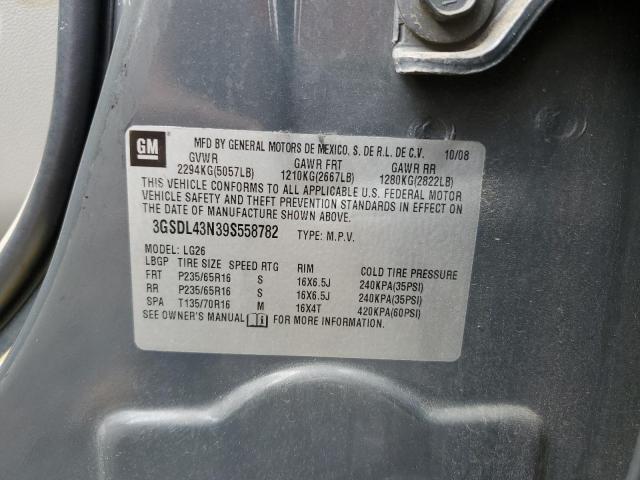 3GSDL43N39S558782 - 2009 SATURN VUE XE GRAY photo 13