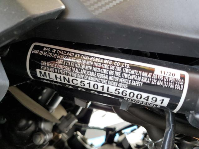 MLHNC5101L5600491 - 2020 HONDA CBR300 R BLACK photo 10