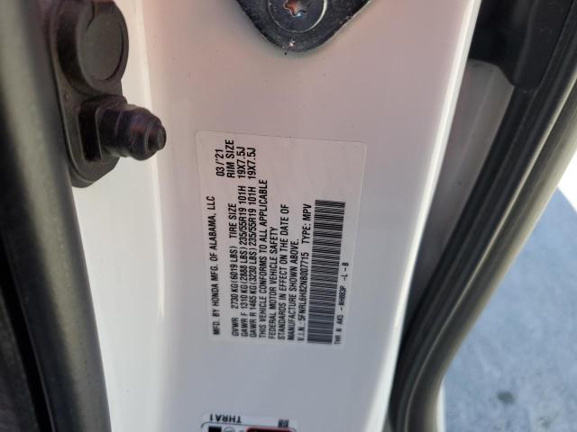 5FNRL6H82NB007715 - 2022 HONDA ODYSSEY TOURING 白色 照片 13