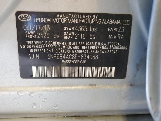 5NPEB4AC8EH834088 - 2014 HYUNDAI SONATA GLS BLUE photo 12