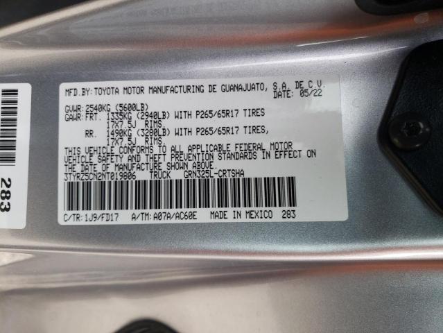 3TYRZ5CN2NT019806 - 2022 TOYOTA TACOMA ACCESS CAB ვერცხლისფერი ფოტო 12