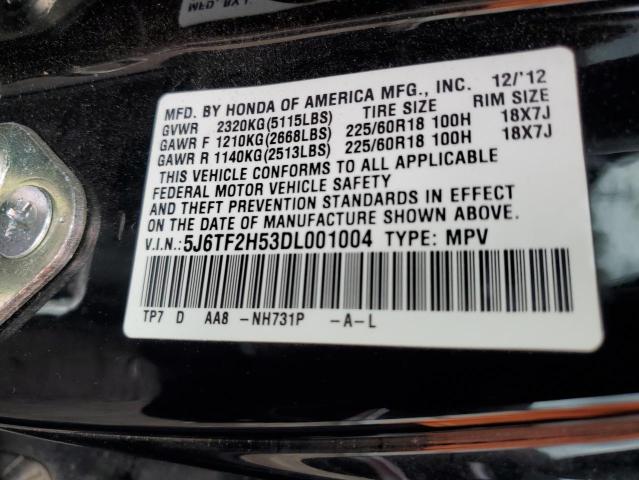 5J6TF2H53DL001004 - 2013 HONDA CROSSTOUR EXL შავი ფოტო 12