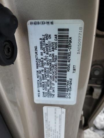 4T1BE32K22U617563 - 2002 TOYOTA CAMRY LE TAN photo 12