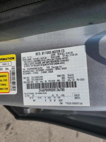 3FA6P0H90DR136780 - 2013 FORD FUSION SE SILVER photo 12