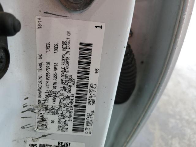 5TFRM5F1XFX084160 - 2015 TOYOTA TUNDRA DOUBLE CAB SR/SR5 WHITE photo 12