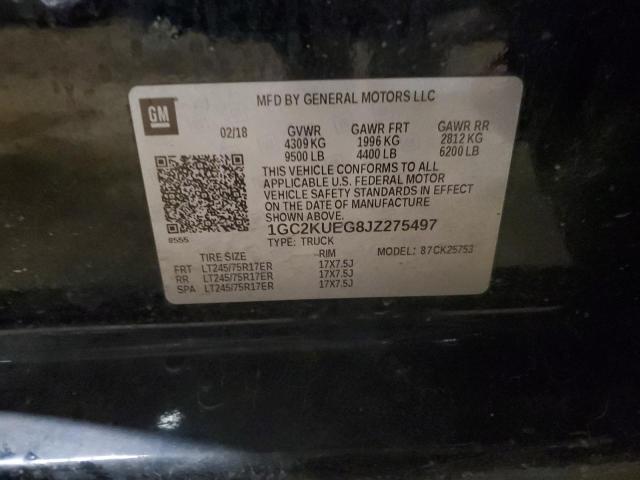 1GC2KUEG8JZ275497 - 2018 CHEVROLET SILVERADO K2500 HEAVY DUTY BLACK photo 13