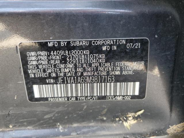 JF1VA1A69M9817163 - 2021 SUBARU WRX GRAY photo 13