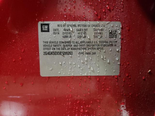 2G4GK5EX5E9299263 - 2014 BUICK REGAL RED photo 13