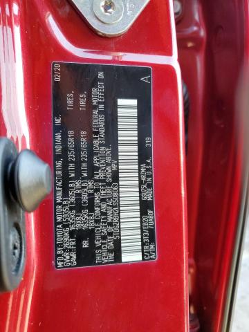 5TDGZRBH2LS508063 - 2020 TOYOTA HIGHLANDER XLE RED photo 13