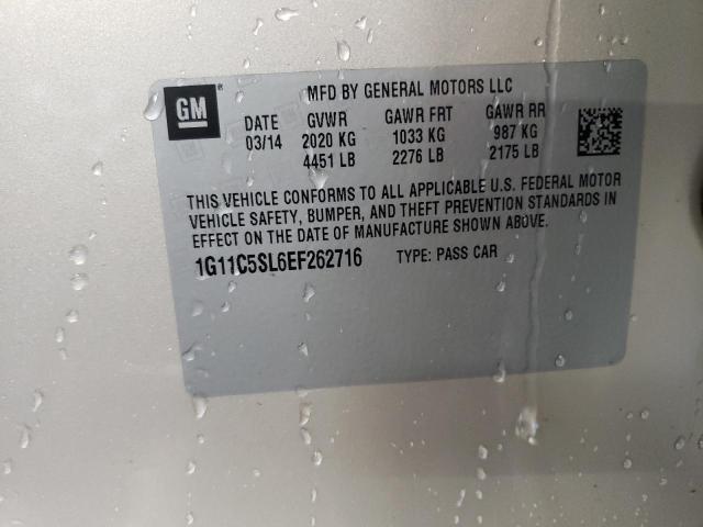 1G11C5SL6EF262716 - 2014 CHEVROLET MALIBU 1LT BEIGE photo 12