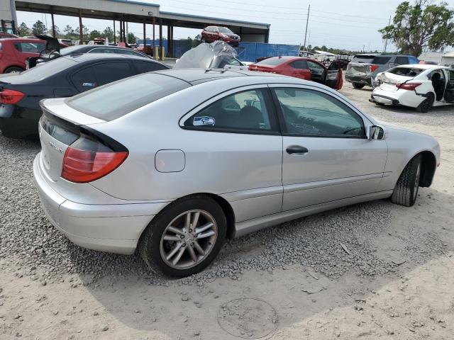 WDBRN47J82A334349 - 2002 MERCEDES-BENZ C 230K SPORT COUPE SILVER photo 3