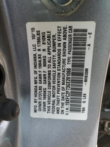 19XFC2F73GE201068 - 2016 HONDA CIVIC EX SILVER photo 13