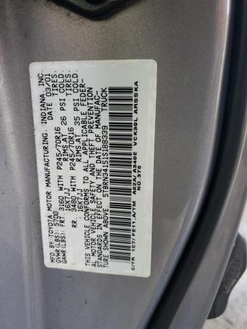 5TBRN34151S188339 - 2001 TOYOTA TUNDRA ACCESS CAB SR5 GRAY photo 12