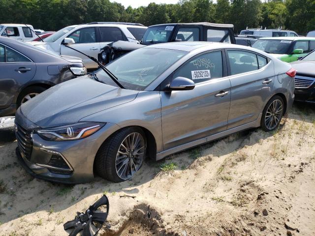 KMHD04LBXJU722636 - 2018 HYUNDAI ELANTRA SPORT GRAY photo 1