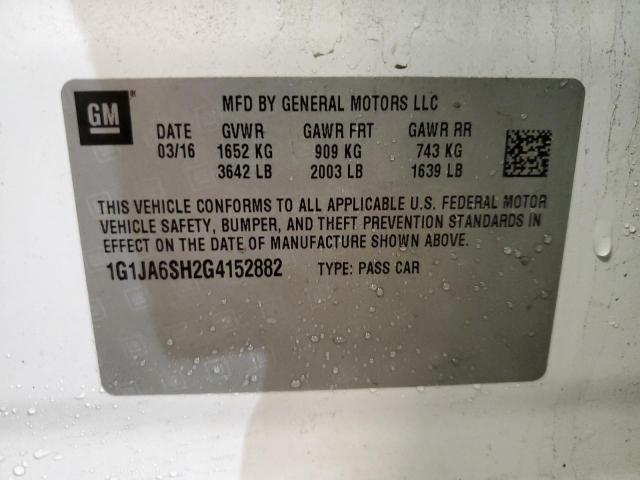 1G1JA6SH2G4152882 - 2016 CHEVROLET SONIC LS 白色 照片 12